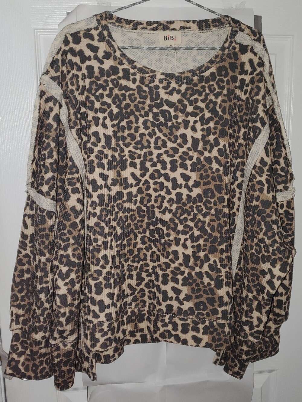 BiBi Leopard Print Long Sleeve Top - Brown & Black